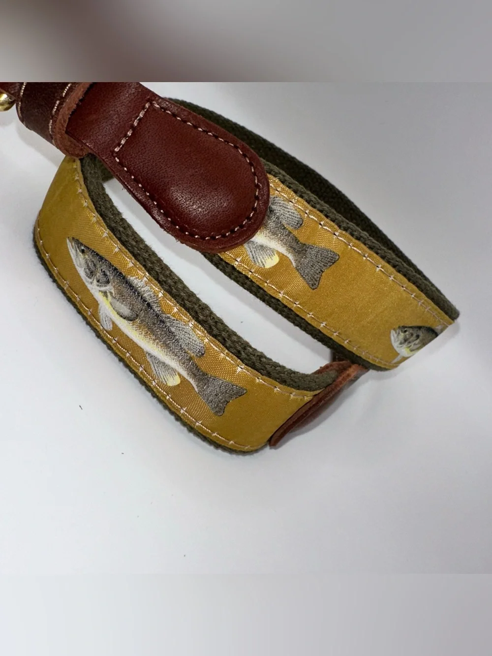 Preston Leather Bass Fishing Size 22 Belt Solid Brass Buckle Kids Made in USA